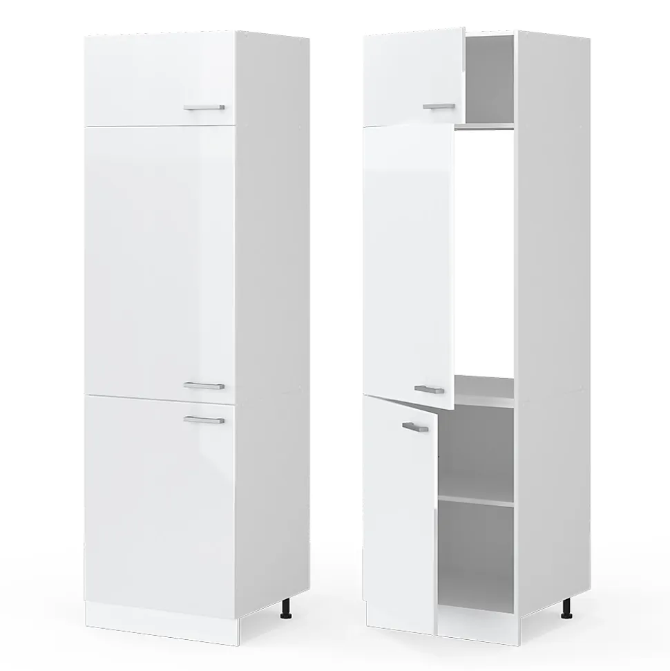 Vicco Armoire haute universelle Blanc Haute brillance 60cm avec portes