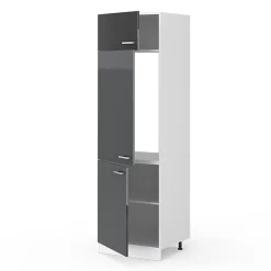 Vicco Armoire haute universelle Anthracite Haute brillance 60cm avec portes