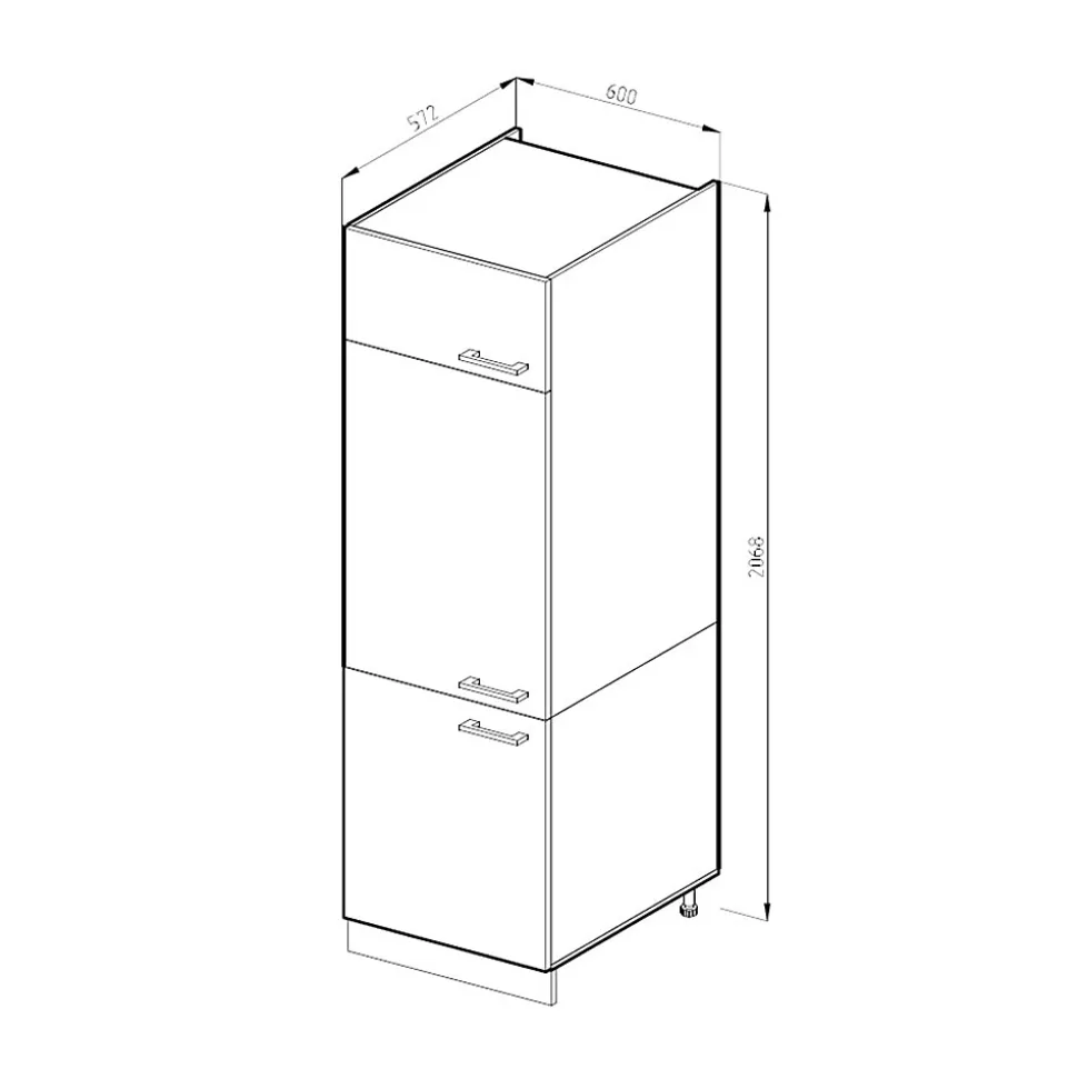 Vicco Armoire haute universelle Anthracite Haute brillance 60cm avec portes