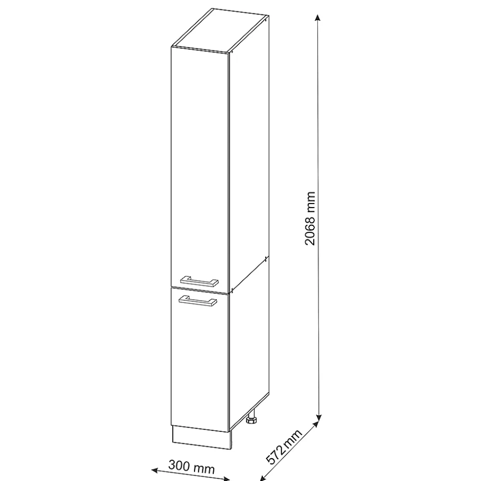 Vicco Armoire haute universelle Béton 30cm avec portes