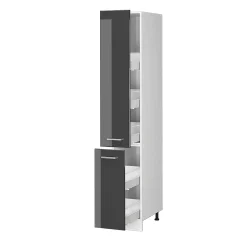 Vicco Armoire haute universelle Anthracite Haute brillance 30cm avec portes