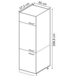 Vicco Armoire haute universelle Noir Haute brillance 60cm avec portes