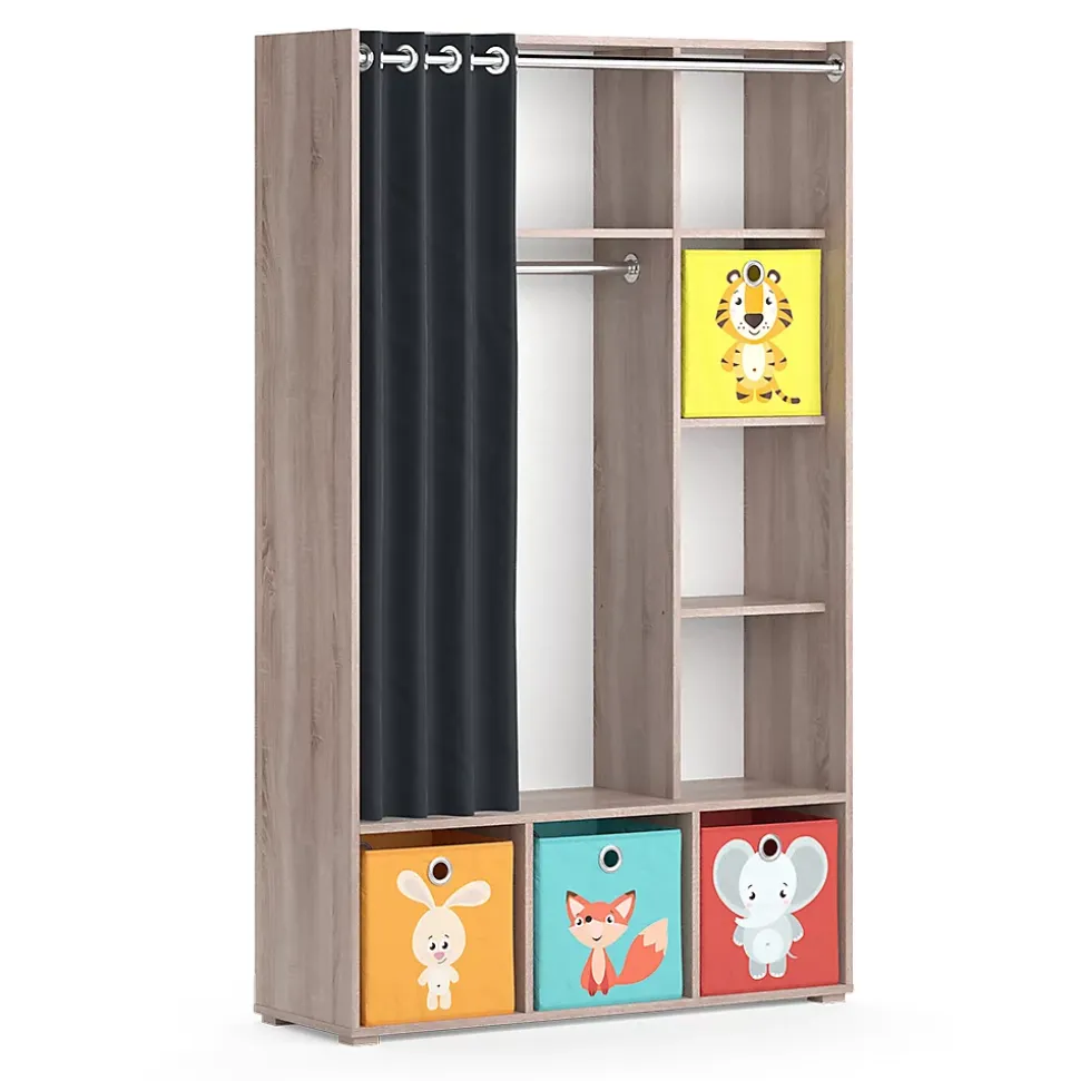 Vicco Armoire pour enfants Sonoma 105.8x178.1cm Avec boîtes pliantes (multicolores)