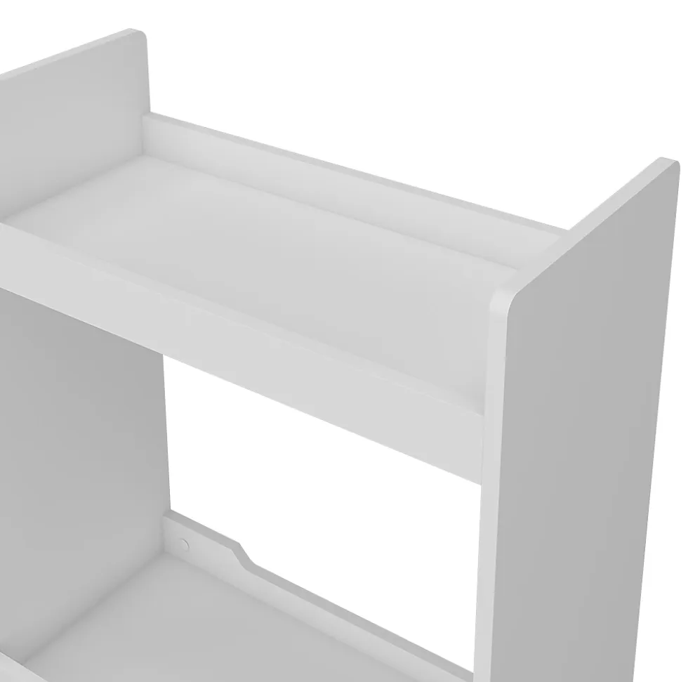 Vicco Armoire pour enfants Blanc 67x110cm avec barre de suspension et boutons en bois
