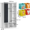Vicco Armoire pour enfants Blanc 38x178.1cm Avec boîtes pliantes (multicolores)