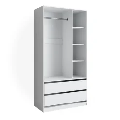 Vicco Armoire pour enfants Blanc 100x200cm avec 2 tiroirs