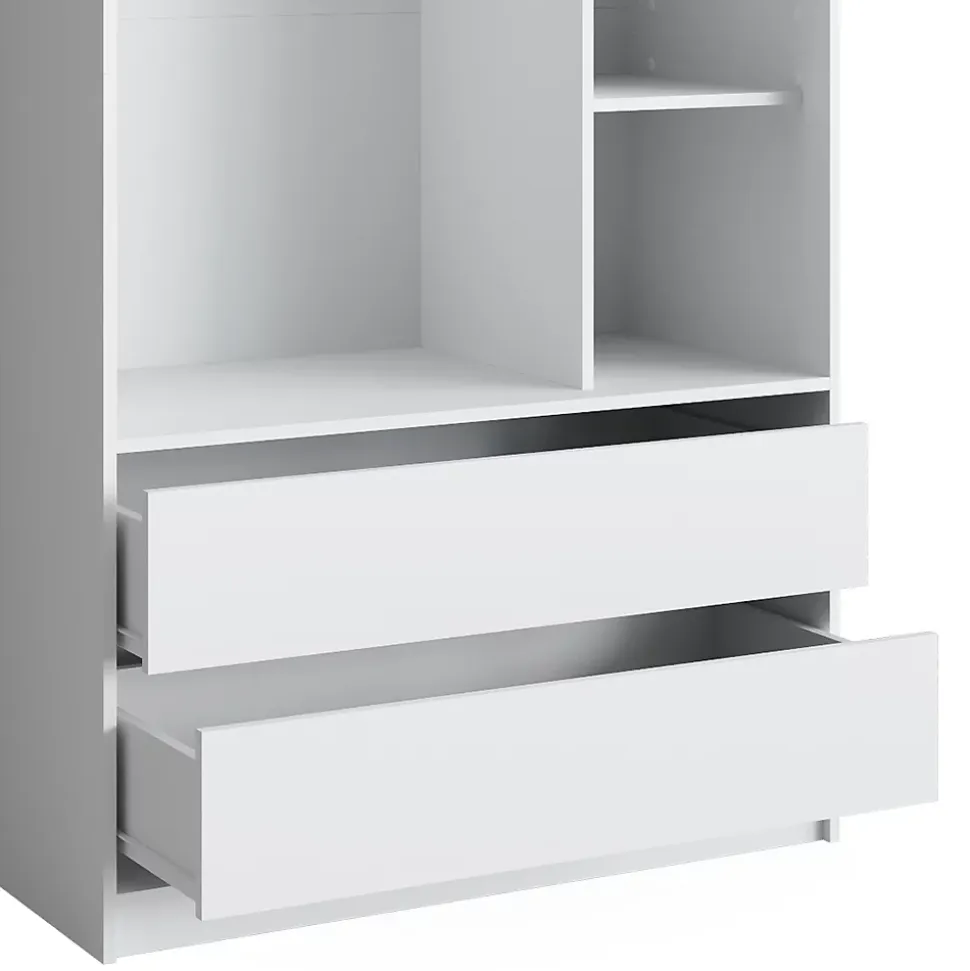 Vicco Armoire pour enfants Blanc 100x200cm avec 2 tiroirs