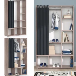 Vicco Armoire pour enfants Sonoma 38x178.1cm avec tringle à rideaux