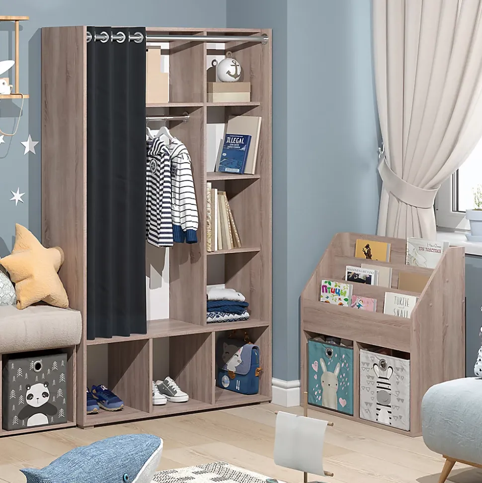 Vicco Armoire pour enfants Sonoma 38x178.1cm avec tringle à rideaux