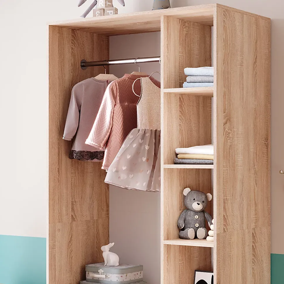 Vicco Armoire pour enfants Sonoma 100x200cm avec 2 tiroirs