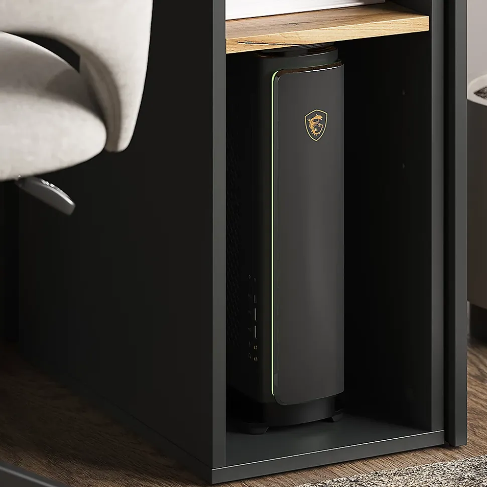 Vicco Armoire pour PC Anthracite/chêne doré 28.5x50cm ,2 compartiments