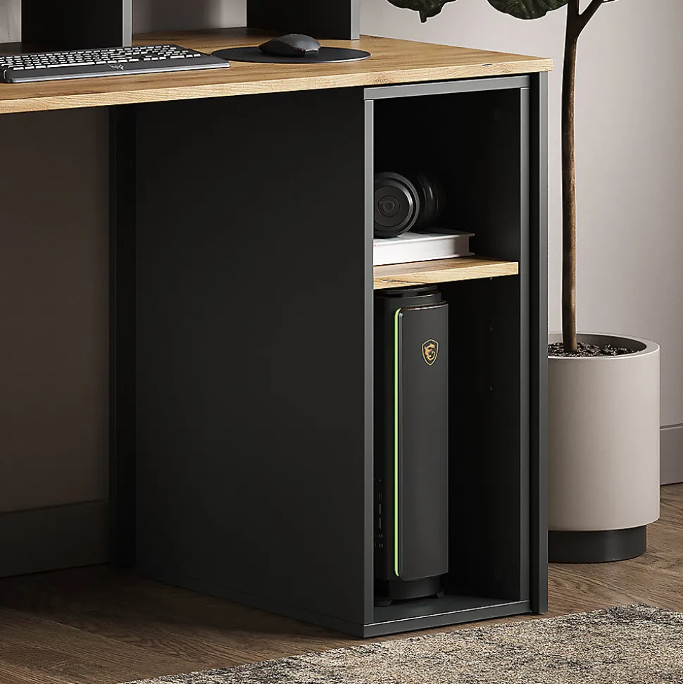 Vicco Armoire pour PC Anthracite/chêne doré 28.5x50cm ,2 compartiments