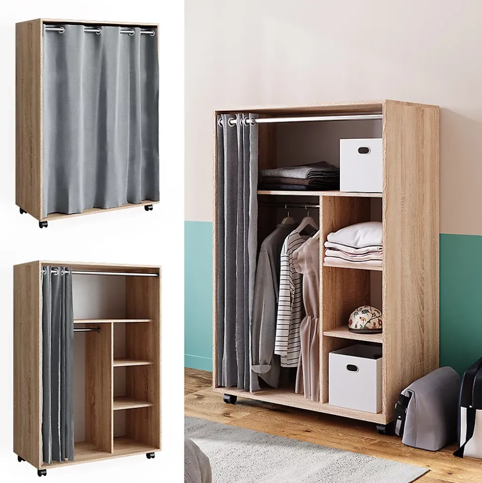 Vicco Armoire Sonoma 100x146.6cm avec roulettes