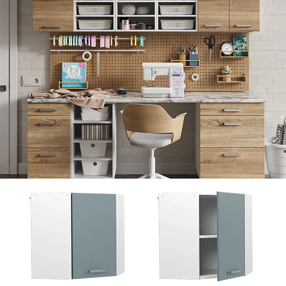 Vicco Armoire suspendue Bleu-gris 57cm armoire dangle suspendue avec porte