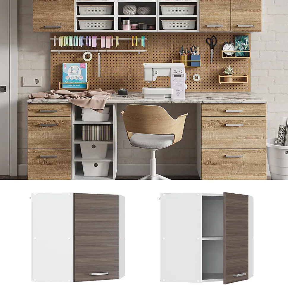 Vicco Armoire suspendue Gris 57cm armoire dangle suspendue avec porte