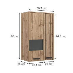 Vicco Armoire suspendue Marron 60.2cm avec 2 portes