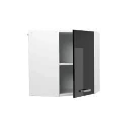 Vicco Armoire suspendue Noir Haute brillance 57cm armoire dangle suspendue avec porte