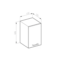 Vicco Armoire suspendue universelle Blanc Haute brillance 45cm avec porte