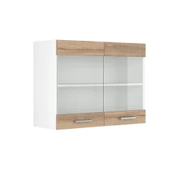 Vicco Armoire suspendue universelle Sonoma 80cm avec portes vitrées