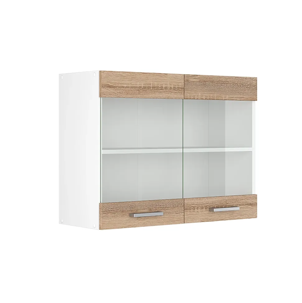 Vicco Armoire suspendue universelle Sonoma 80cm avec portes vitrées