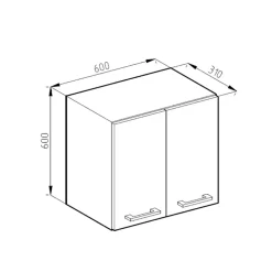 Vicco Armoire suspendue universelle Sonoma 60cm avec portes