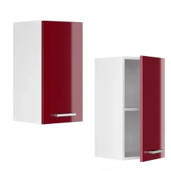 Vicco Armoire suspendue universelle Rouge bordeaux Haute brillance 30cm avec porte