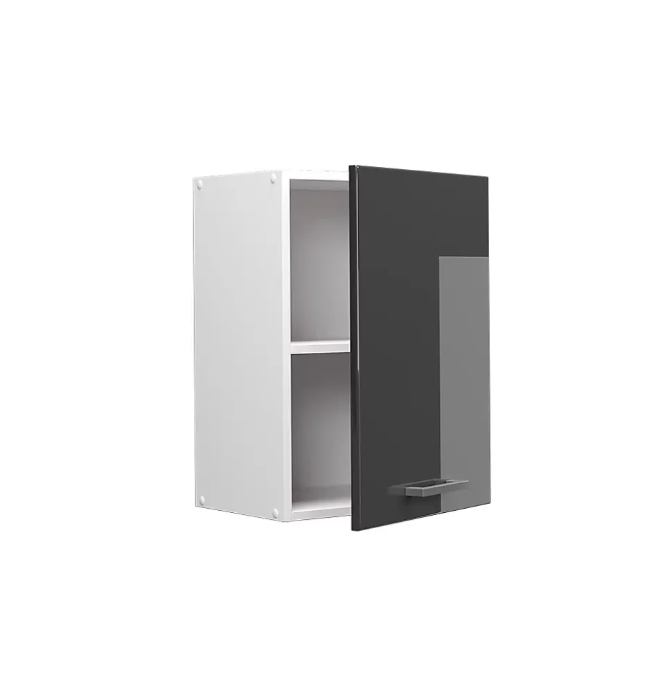 Vicco Armoire suspendue universelle Anthracite Haute brillance 45cm avec porte