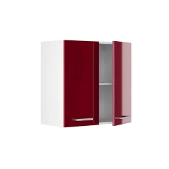 Vicco Armoire suspendue universelle Rouge bordeaux Haute brillance 60cm avec portes