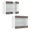 Vicco Armoire suspendue universelle Gris 80cm avec portes vitrées
