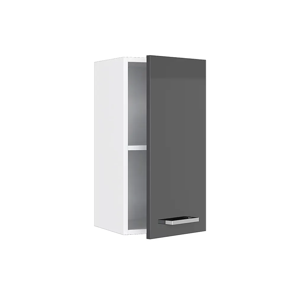Vicco Armoire suspendue universelle Anthracite Haute brillance 30cm avec porte