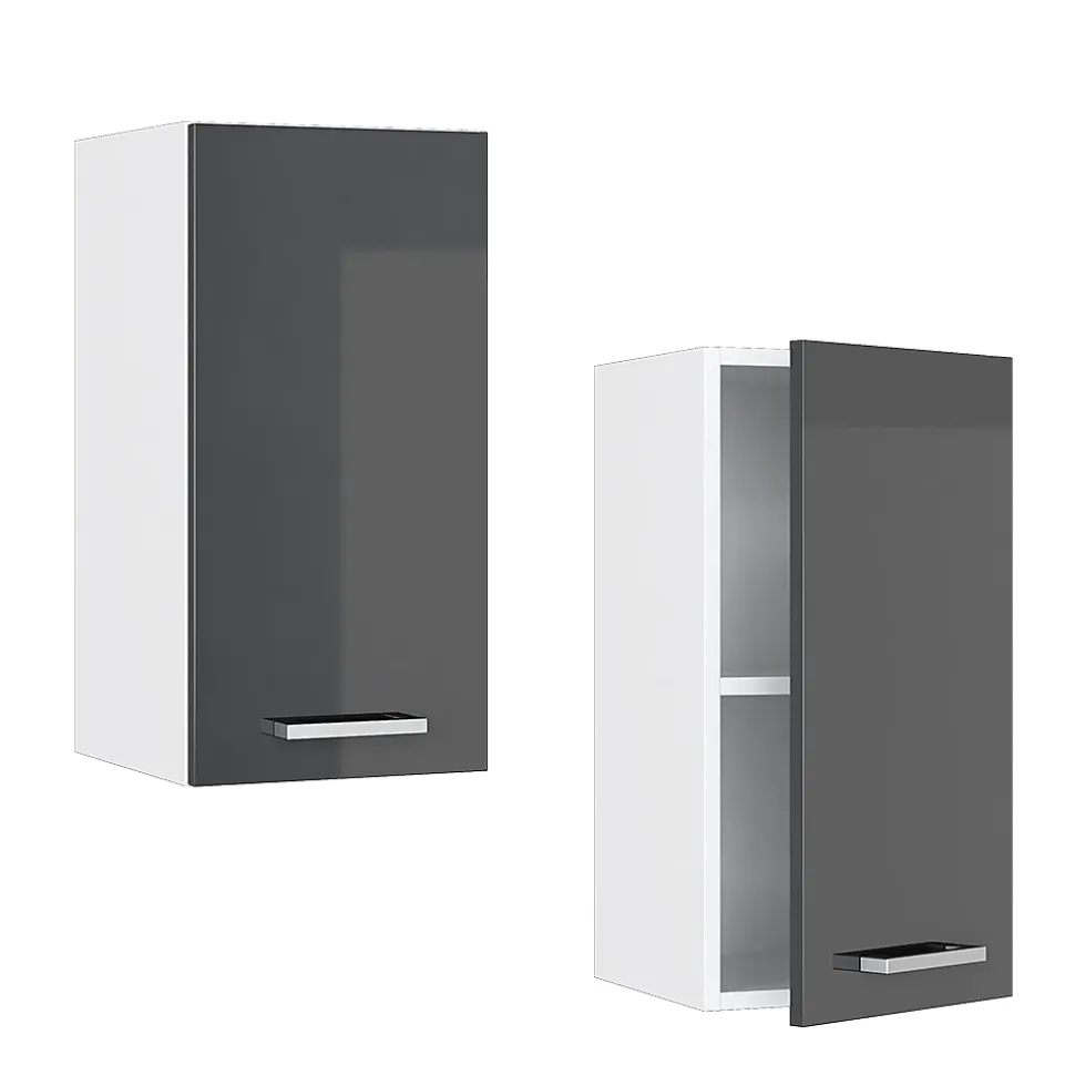 Vicco Armoire suspendue universelle Anthracite Haute brillance 30cm avec porte