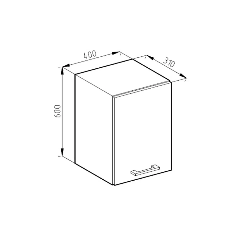 Vicco Armoire suspendue universelle Blanc Haute brillance 40cm avec étagères ouvertes