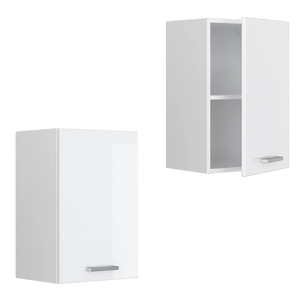 Vicco Armoire suspendue universelle Blanc Haute brillance 40cm avec étagères ouvertes