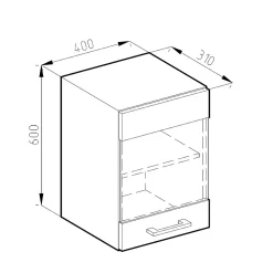 Vicco Armoire suspendue universelle Sonoma 40cm avec porte vitrée