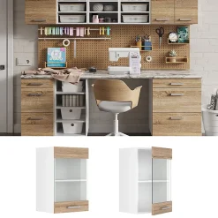 Vicco Armoire suspendue universelle Sonoma 40cm avec porte vitrée