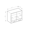 Vicco Armoire suspendue universelle Sonoma 60cm avec portes vitrées