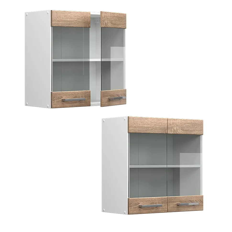 Vicco Armoire suspendue universelle Sonoma 60cm avec portes vitrées