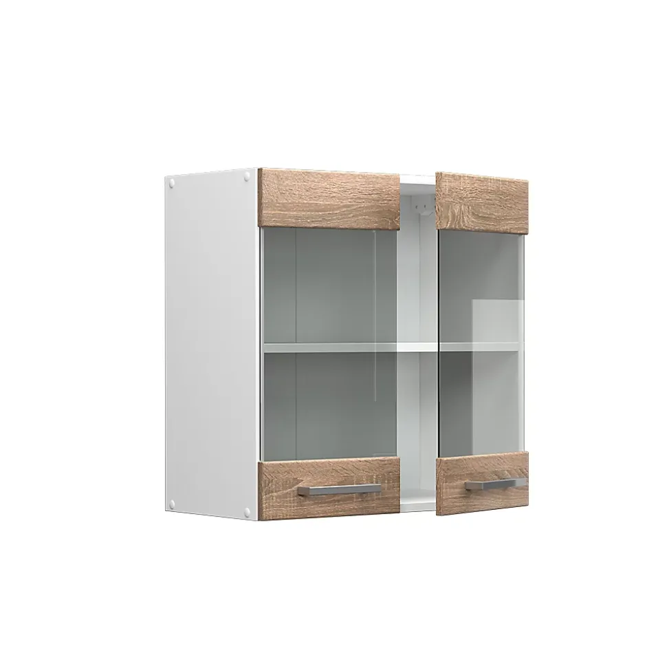 Vicco Armoire suspendue universelle Sonoma 60cm avec portes vitrées