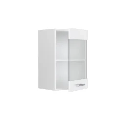 Vicco Armoire suspendue universelle Blanc Haute brillance 40cm avec porte vitrée