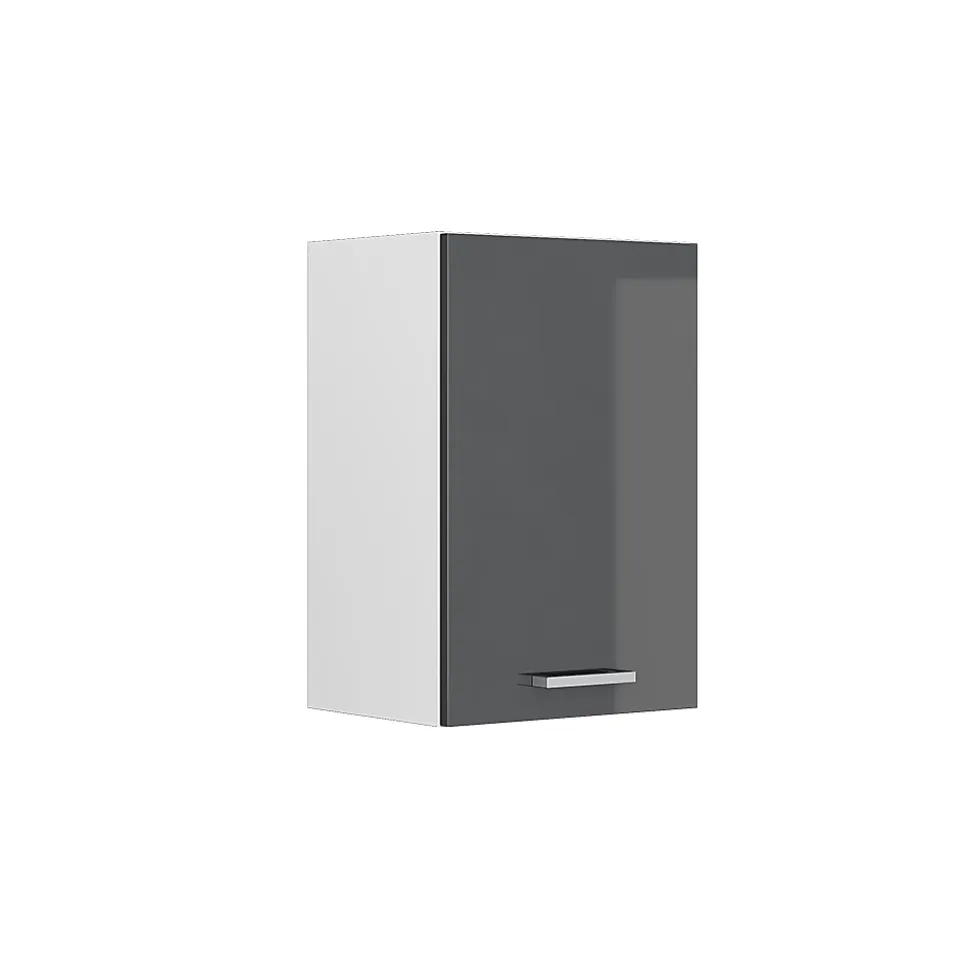 Vicco Armoire suspendue universelle Anthracite Haute brillance 40cm avec étagères ouvertes
