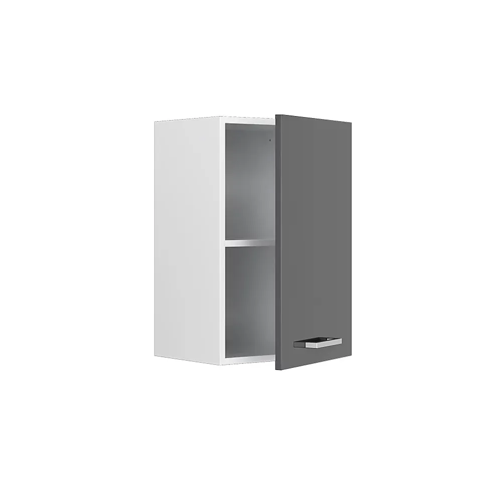 Vicco Armoire suspendue universelle Anthracite Haute brillance 40cm avec étagères ouvertes