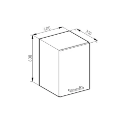 Vicco Armoire suspendue universelle Anthracite Haute brillance 40cm avec étagères ouvertes
