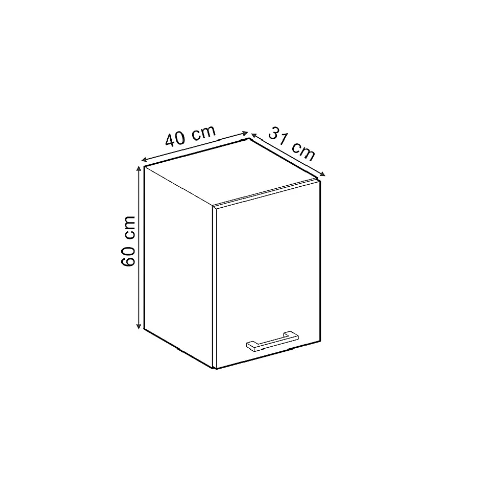 Vicco Armoire suspendue universelle Noir Haute brillance 40cm avec étagères ouvertes
