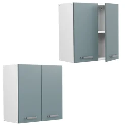 Vicco Armoire suspendue universelle Bleu-gris 60cm avec portes