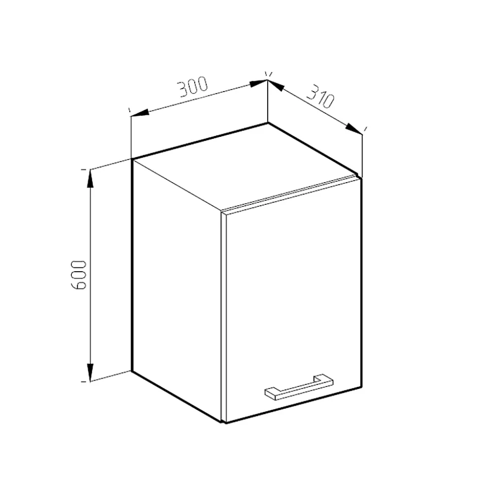 Vicco Armoire suspendue universelle Blanc Haute brillance 30cm avec porte