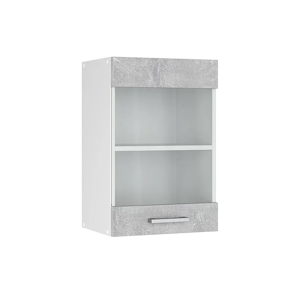 Vicco Armoire suspendue universelle Béton 40cm avec porte vitrée