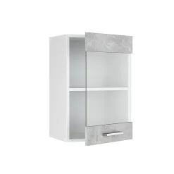 Vicco Armoire suspendue universelle Béton 40cm avec porte vitrée