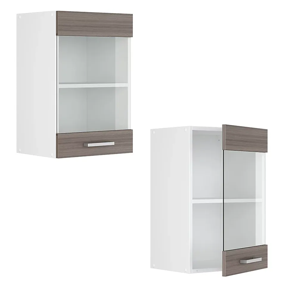 Vicco Armoire suspendue universelle Gris 40cm avec porte vitrée