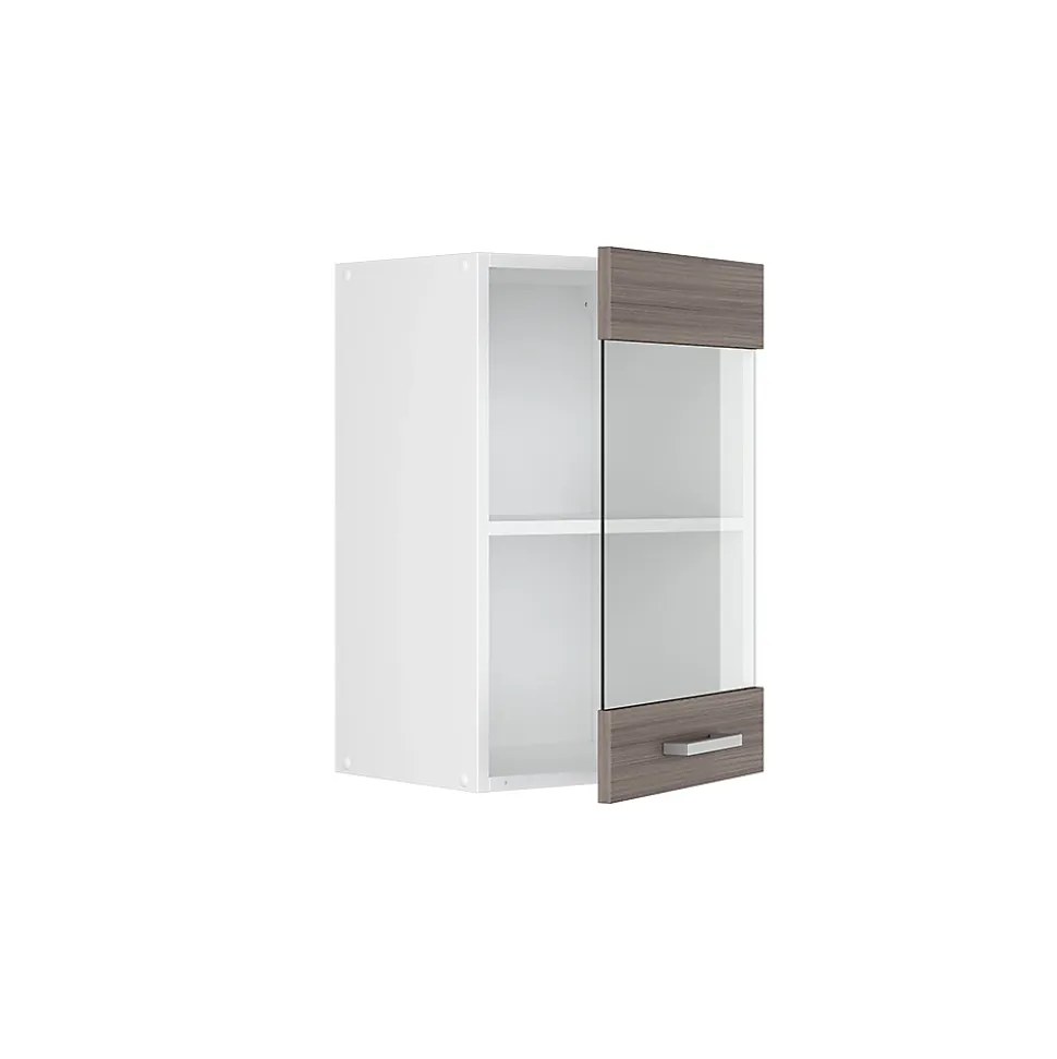 Vicco Armoire suspendue universelle Gris 40cm avec porte vitrée
