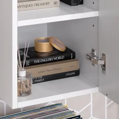 Vicco Armoire universelle Blanc/Sonoma 30.2x120cm avec une porte